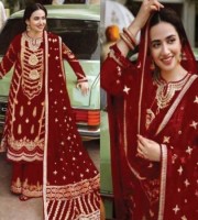 Red Georgette Embroidered Pakistani Suit (RG35)